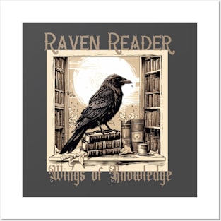 Raven and books wings of Knowledge Posters and Art